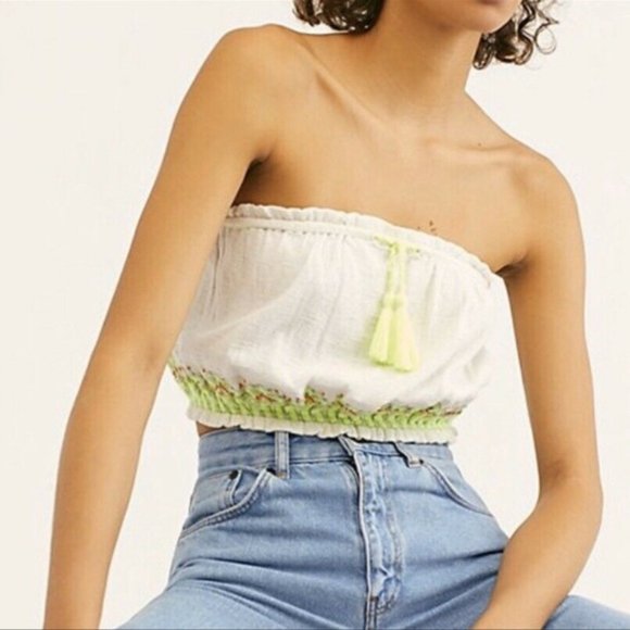 New Free People No More Tiers Tube Top Ivory Size Small - Picture 7 of 7